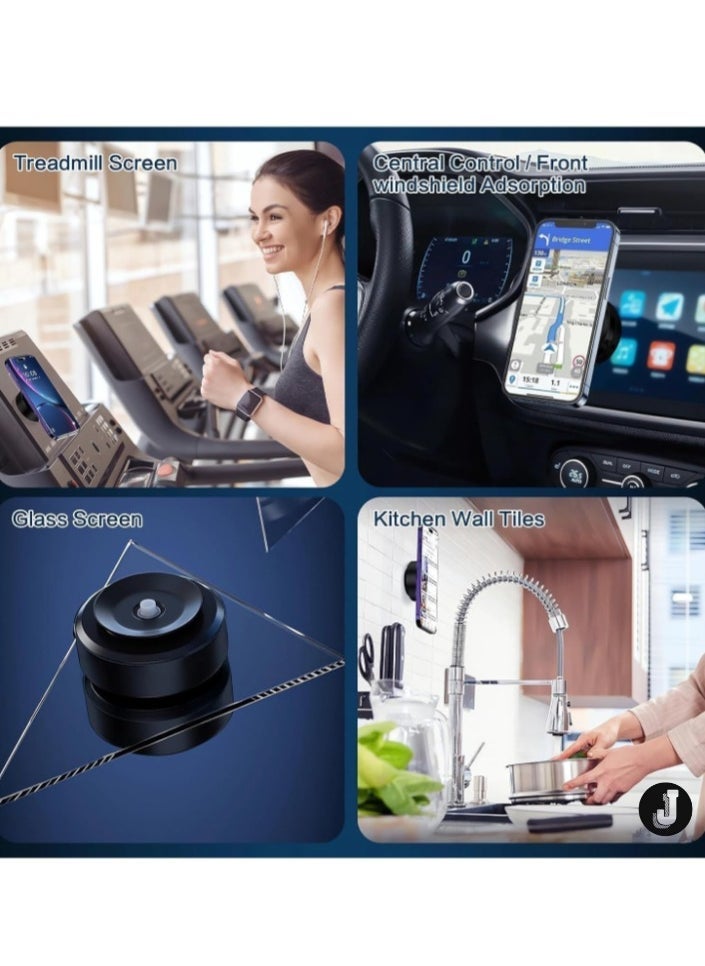 JAJEEK "New Magnetic Vacuum Suction Phone Holder – Hands-Free Magnetic Mount for Car, Gym, Mirror, and Smooth Surfaces (Black), with 360° Rotation for Optimal Viewing" - Image 3