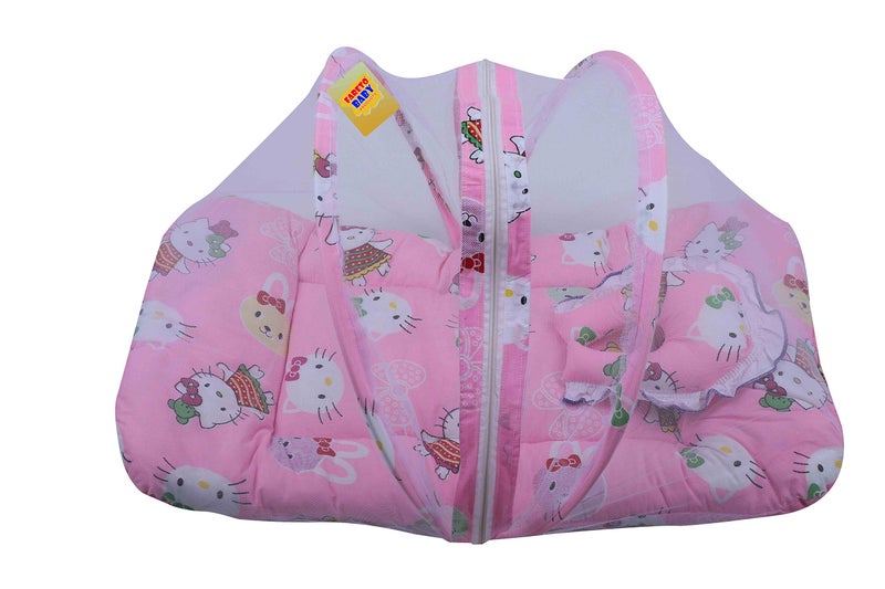 Fareto New Born Baby Gift Pack Combo of Baby Sleeping Bag & Mosquito Net Bed(0-6 Months,Pink) - Image 3