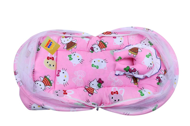 Fareto New Born Baby Gift Pack Combo of Baby Sleeping Bag & Mosquito Net Bed(0-6 Months,Pink) - Image 4