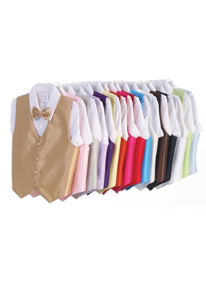 Lito Vest and Clip On Bowtie set - Multiple Colors - Baby Infant Toddler Boys Tween Sizes, Purple, 12-14 - Image 2