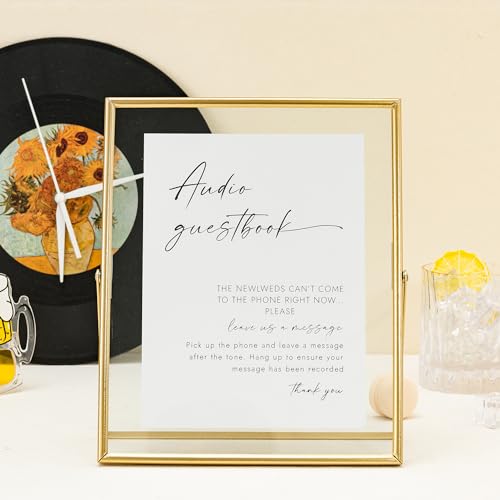 Calculs Gold Glass Picture Floating Frames 10x8 inches for Party Table Decoration Sign Wedding Inspo Audio Guest Book Welcome Sign Holder for Photobooth - Image 4