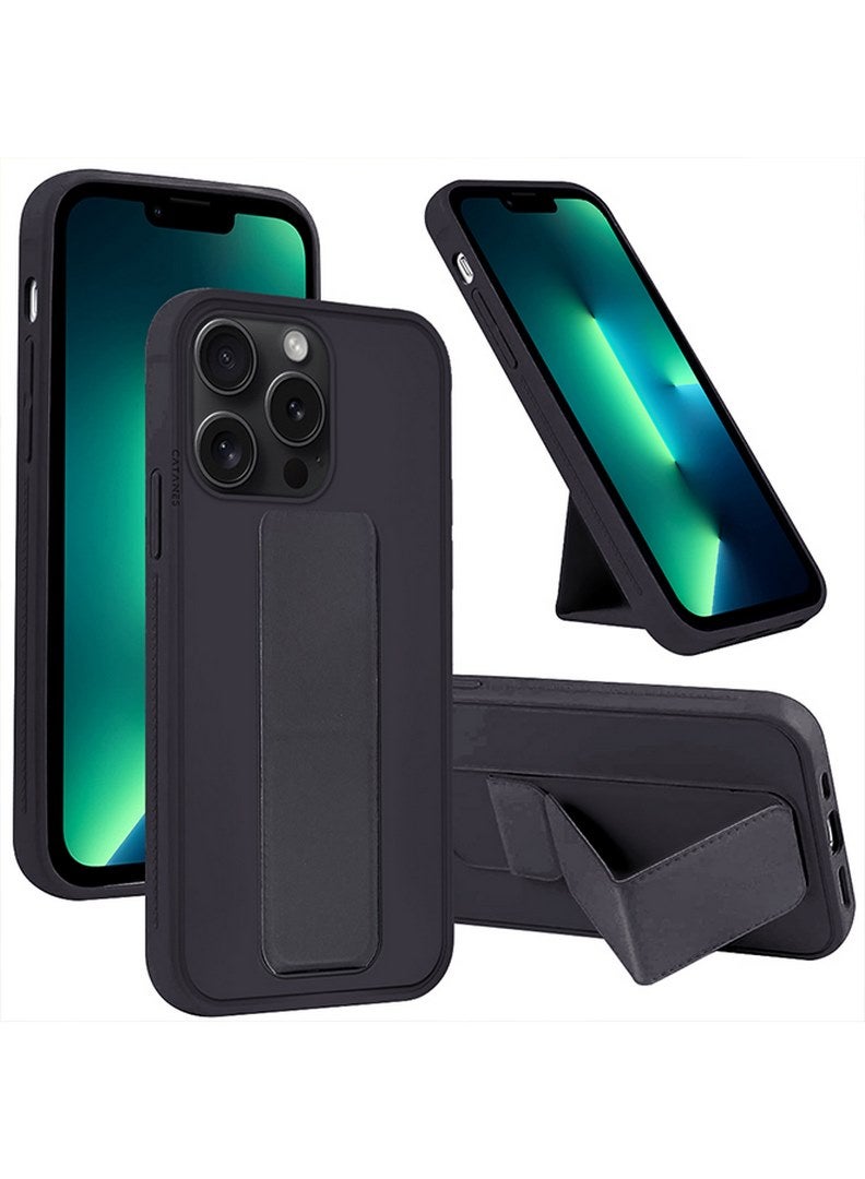 CATANES iPhone 15 Pro Max Case Premium PU Leather Case with Stand Function Shockproof and Anti Scratch Finger Grip Case Cover - Image 4