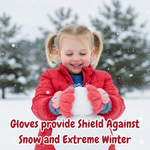 SOLDTRUE Baby Winter Gloves for 1-7 Years | Cute Teddy Bear Design Full Finger Knitted Hand Gloves | Warm, Windproof, Flexible, Gift for Kids (Blue) - Image 4