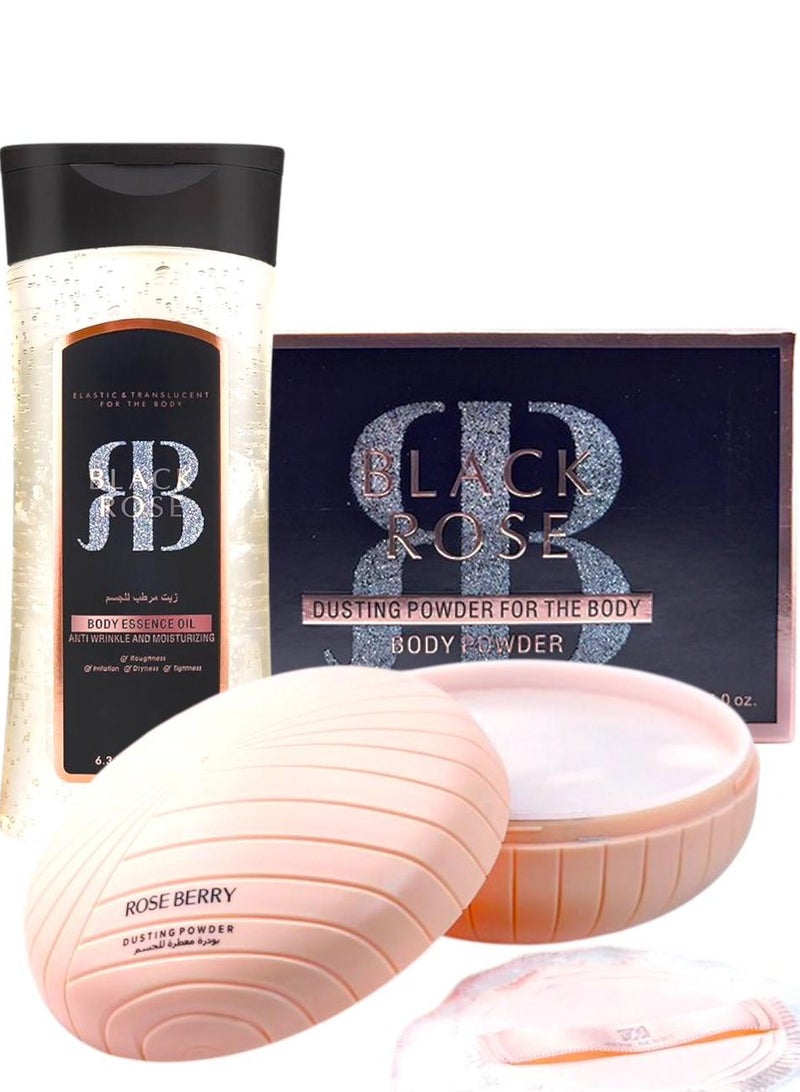 روز بيري بودرة معطرة للجسم تركيز عالي + زيت مرطب 