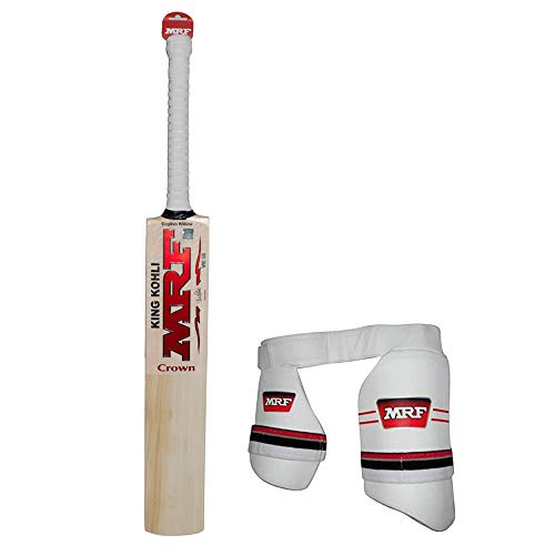Mrf King Virat Kohli Limited Edition English Willow Cricket Bat Crown |Ready To Play | With Thigh Guard Genius Dual - Image 1