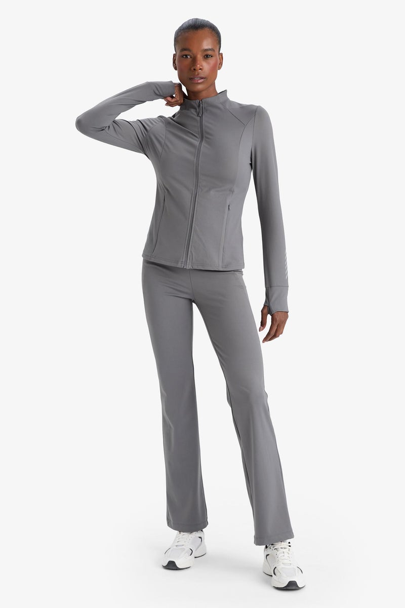 DeFacto Grey Woman Flare Fit Trousers Casual - Image 1