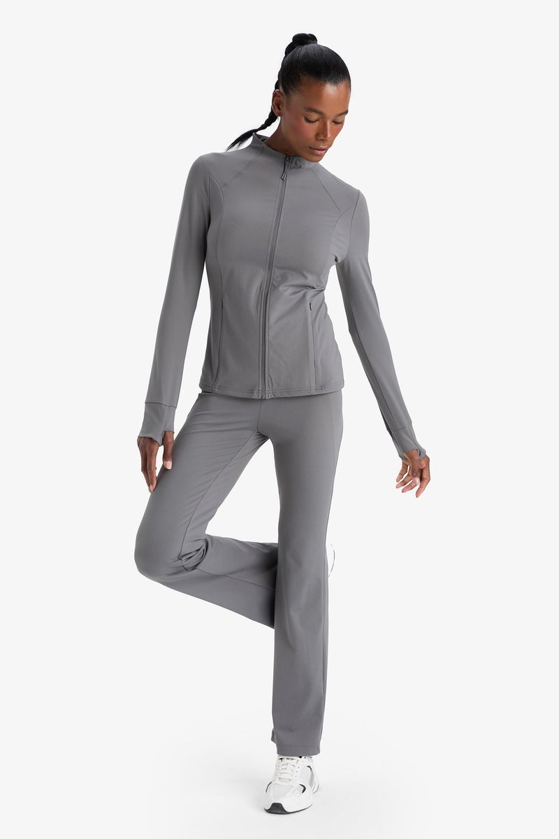 DeFacto Grey Woman Flare Fit Trousers Casual - Image 3