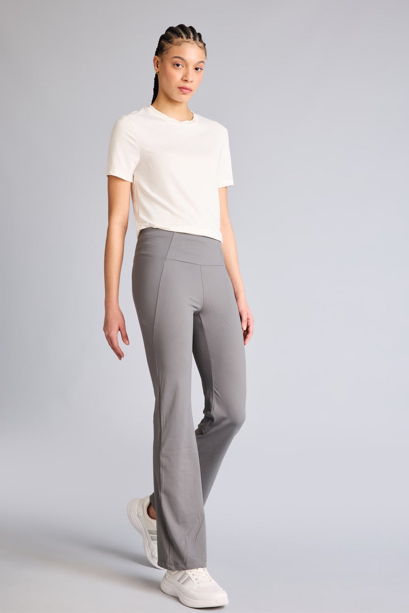 DeFacto Grey Woman DeFactoFit Flare Fit Soft Touch Premium Sports Trousers Casual - Image 2