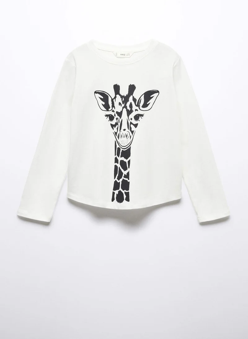 MANGO Kids Giraffe Print T-Shirt