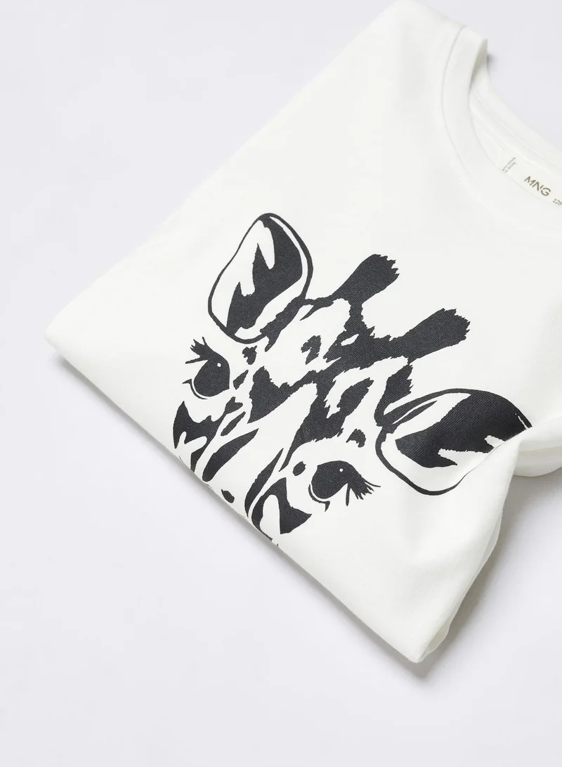 MANGO Kids Giraffe Print T-Shirt