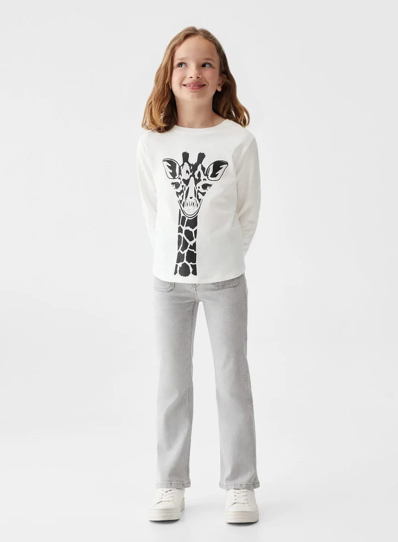 MANGO Kids Giraffe Print T-Shirt