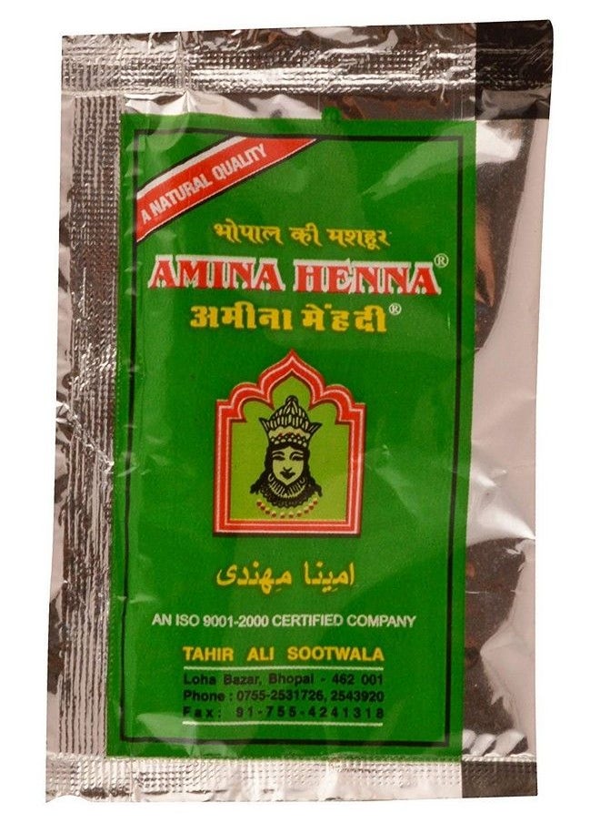 Amina - Natural Organic Mehendi/Green Henna Mehndi For Skin Hand And Hair 5 Gram Per Pack (Pack Of 100) - Image 1