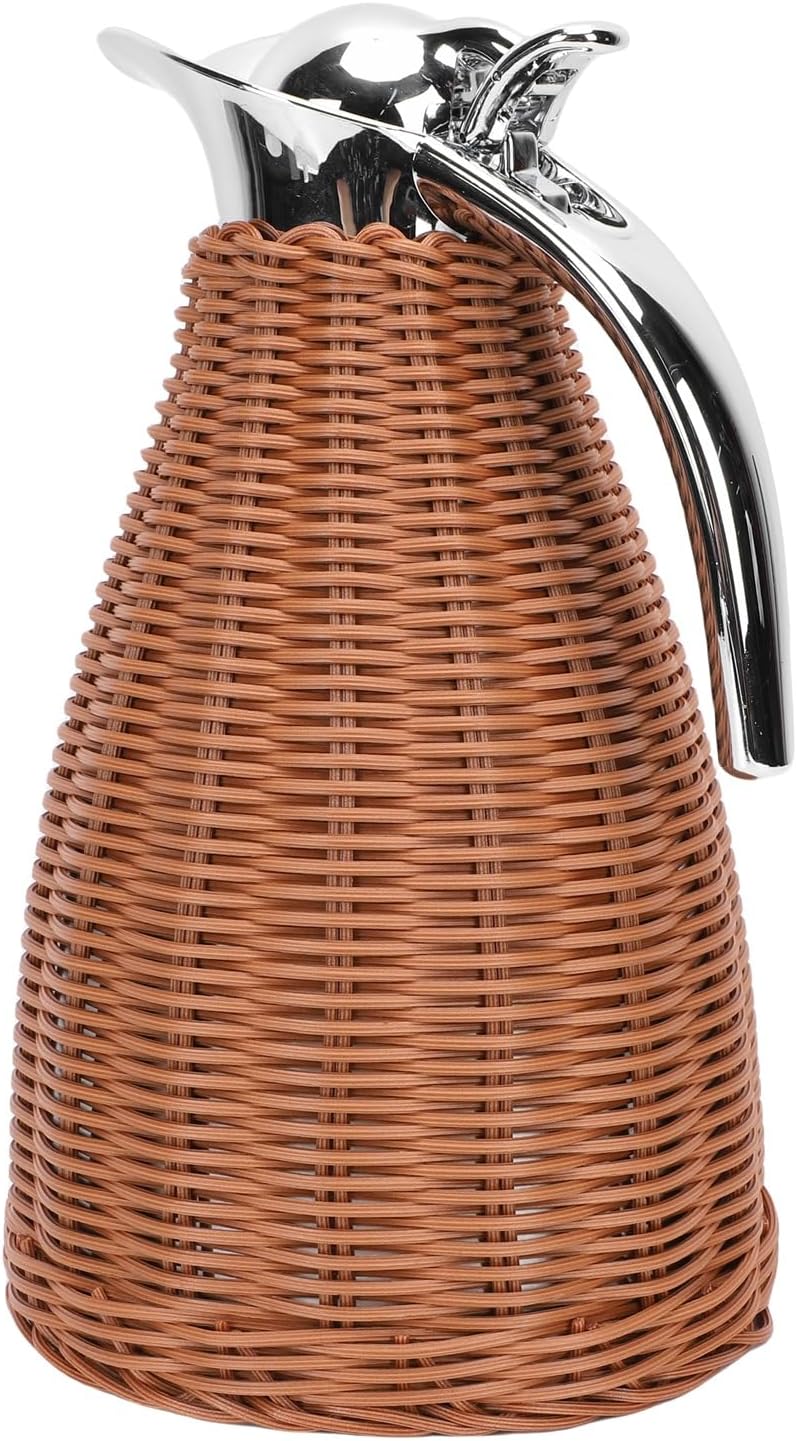 HEEPDD Stainless Steel Thermal Coffee Carafe, Handwoven Insulated Coffee Pitcher, 1.5L Large Capacity for Hot and Cold Beverages Home Office Use and Tea Supplies - Image 3
