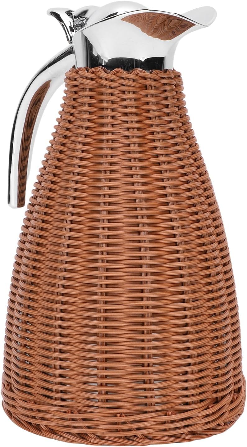 HEEPDD Stainless Steel Thermal Coffee Carafe, Handwoven Insulated Coffee Pitcher, 1.5L Large Capacity for Hot and Cold Beverages Home Office Use and Tea Supplies - Image 1