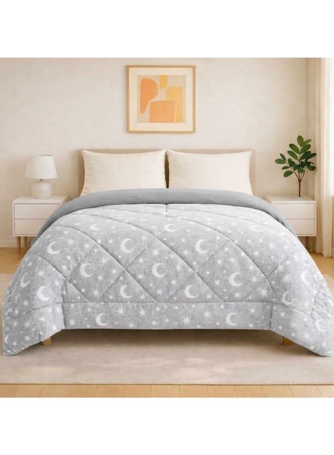 سنوز لحاف شتوي دبل فيس فرو لومي & مايكروفايبر جراي، سنوز ، 210*220 سم - Image 5