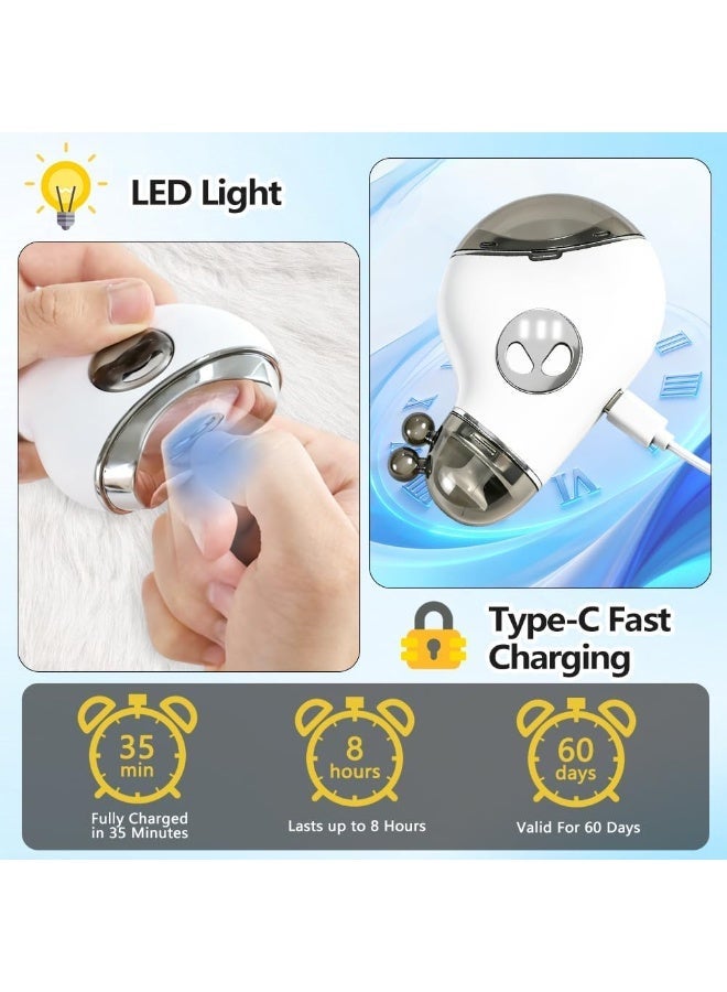 Bukela Upgraded Electric Nail Clippers for Seniors, Baby Nail Trimmer Electric with LED Light & Nail Storage Box, 3 Speeds, USB Rechargeable, Safe Electric Nails Cutter for Baby, Seniors & Adults - Image 3