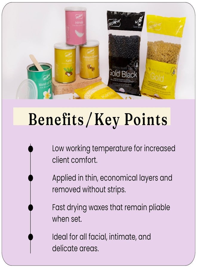 Depileve شمع إزالة الشعر ديبيليف - شمع فيلم إضافي حميم لإزالة الشعر البرازيلي وهوليوود - مرطب ومهدئ للبشرة الحساسة والدقيقة - 14 أونصة - Image 5