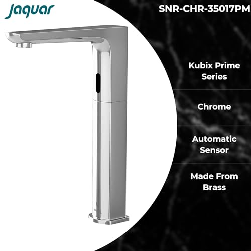JAQUAR KUBIX Prime Series Table Mounted Tall Boy Sensor Basin Mixer (Hot & Cold), Chrome | Battery/DC Operated, Pre-Mix Water Supply Kit | Faucet for Home/Commercial | SNR-CHR-35017PM - Image 3