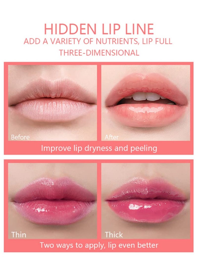 SYOSI Plumping Lip Oil Hydrating Lip Gloss Tinted Lip Balm Lip Care Transparent Toot Lip Oil Long Lasting Nourishing Lip Glow Oil Non Sticky Big Brush Head Glitter Shine Primer Lip Tint  - Image 5