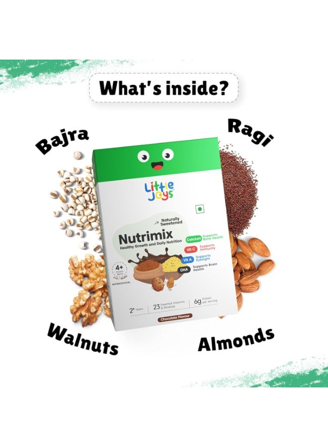 Little Joys Nutrimix Nutrition Powder 1kg|2-6 Years|Zero Refined Sugar|Supports Healthy Growth & Boosts Immunity|With Ragi, Bajra, Almonds & Oats|Chocolate Flavour, 1 count, 33 servings - Image 5