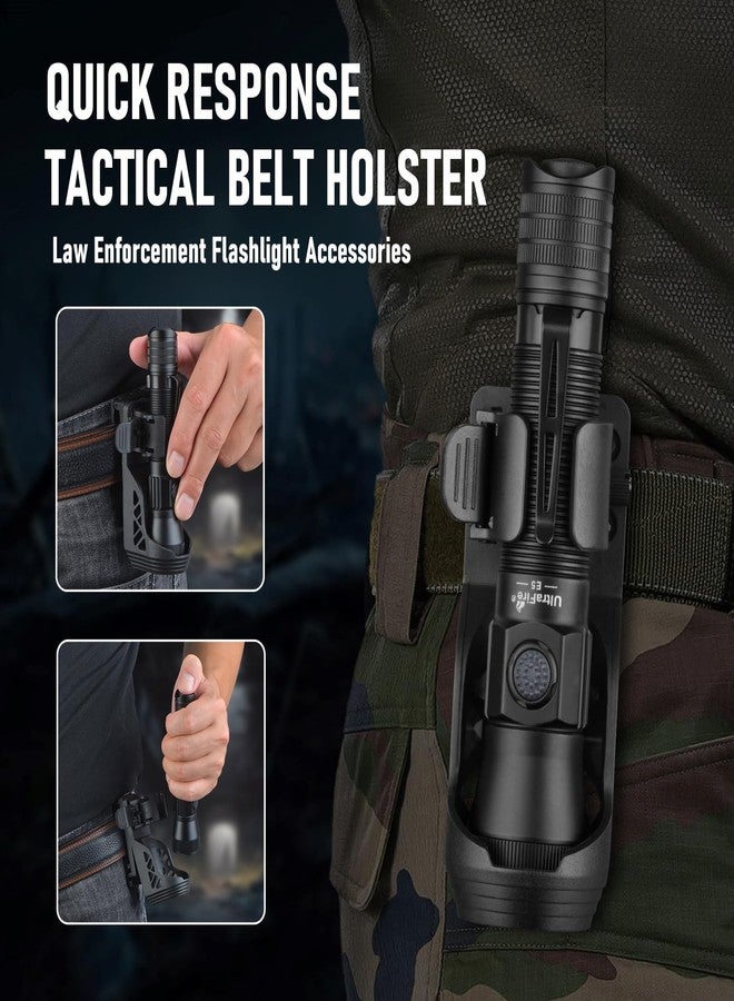 ULTRAFIRE Tactical EDC Flashlight with Holster,1350 High Lumens Rechargeable Police Flashlight with Belt Holder,Zoomable LED Flashlights for Emergency,Law Enforcement Torch E5 - Image 4