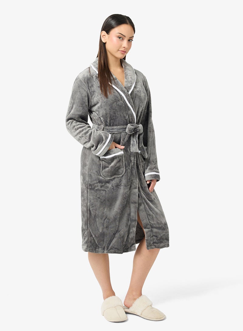 جينجر روب مخملي بحواف متباينة - Image 4