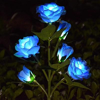 Homeleo Homeleo [Upgraded 6 Flowers] Solar Powered Decorative Rose Garden Stake Lights, Waterproof Realistic Artificial Flowers  - Image 1