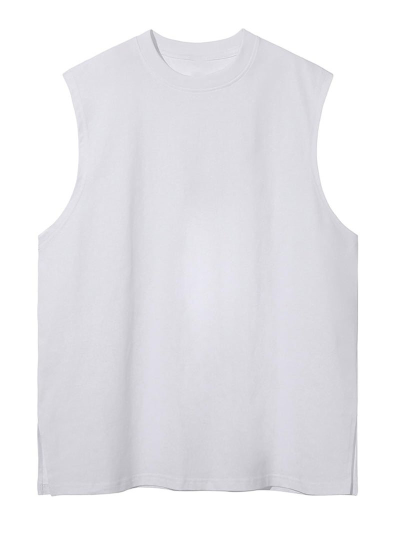 SnowElve 3 Pack Mens Workout Tank Tops Sleeveless Tee Shirts Men Muscle Shirt Gym Cotton T Shirts Running Beach Loose Fit Teeï¼ˆXZG,BKGYWT,M - Image 5