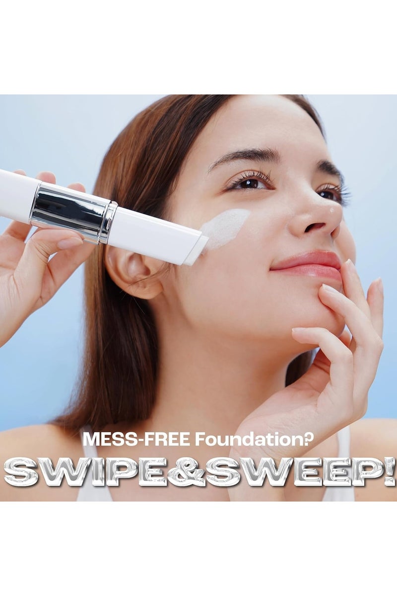 زيفوكو Blanc Cover Cream Stick V - مؤسسة تغيير اللون الكورية مع فرشاة قابلة للفصل - ماكياج قاعدة التغطية (أبيض العاج ، 0.46 أوقية) - Image 2