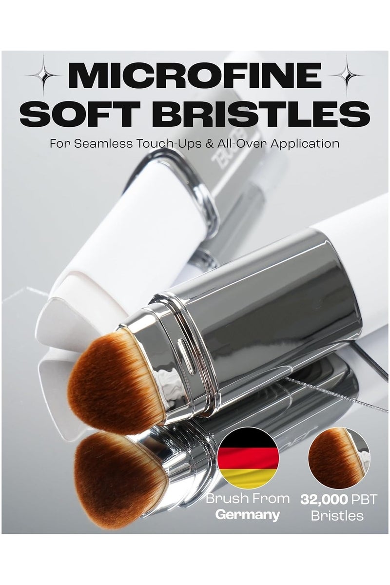 زيفوكو Blanc Cover Cream Stick V - مؤسسة تغيير اللون الكورية مع فرشاة قابلة للفصل - ماكياج قاعدة التغطية (أبيض العاج ، 0.46 أوقية) - Image 5