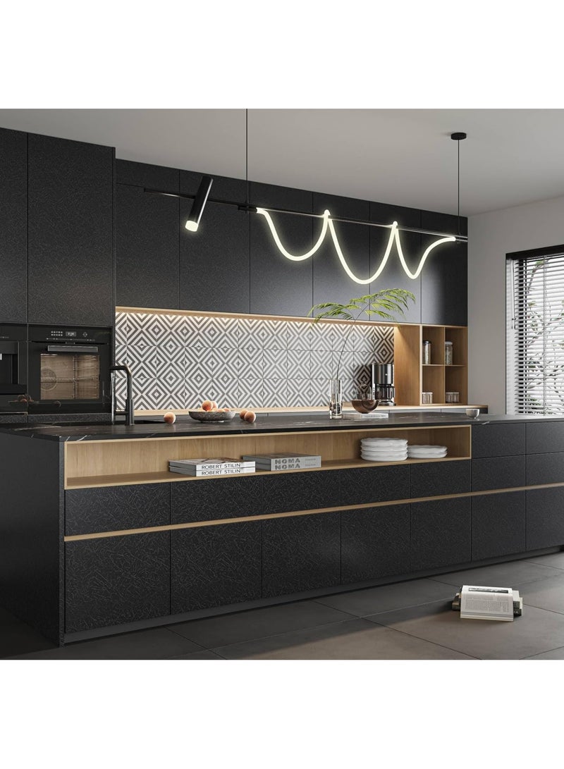 آنا ورق حائط قماش كتان ذاتي اللصق مقاوم للماء والرطوبة للحمامات في المنازل والفنادق - Image 3