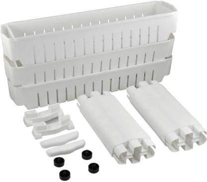 Futurist World Futurist World 3 Tier Plastic Slim Multipurpose Storage Organizer Rack Shelf with Wheels White  - Image 4