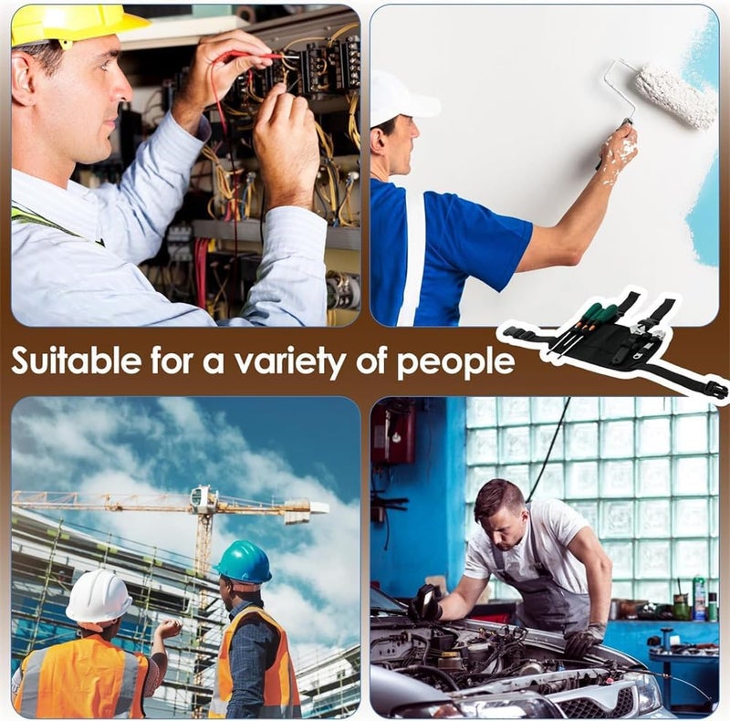 Luckam Portable Tool Pouch For Leg, Adjustable Multifunctional Tool Holder with Belt Clip for Hammer, Screwdriver, Wrench, Scissors, Oxford Cloth Tool Storage Bag, 11 x 8 inches - Image 3