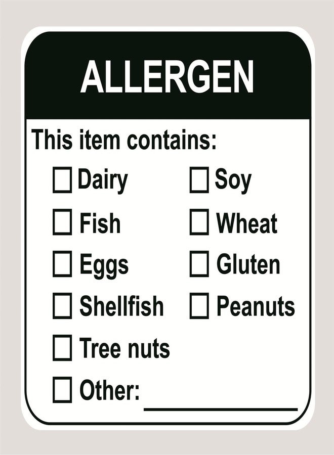 M MeshaKippa Allergen Warning Label Stickers,2inch 300pcs Food Allergy Warning Sticker for Supermarket,Restaurant - Image 1