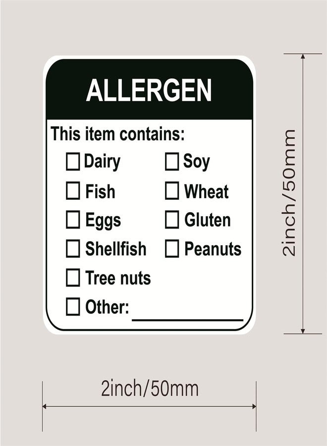 M MeshaKippa Allergen Warning Label Stickers,2inch 300pcs Food Allergy Warning Sticker for Supermarket,Restaurant - Image 2