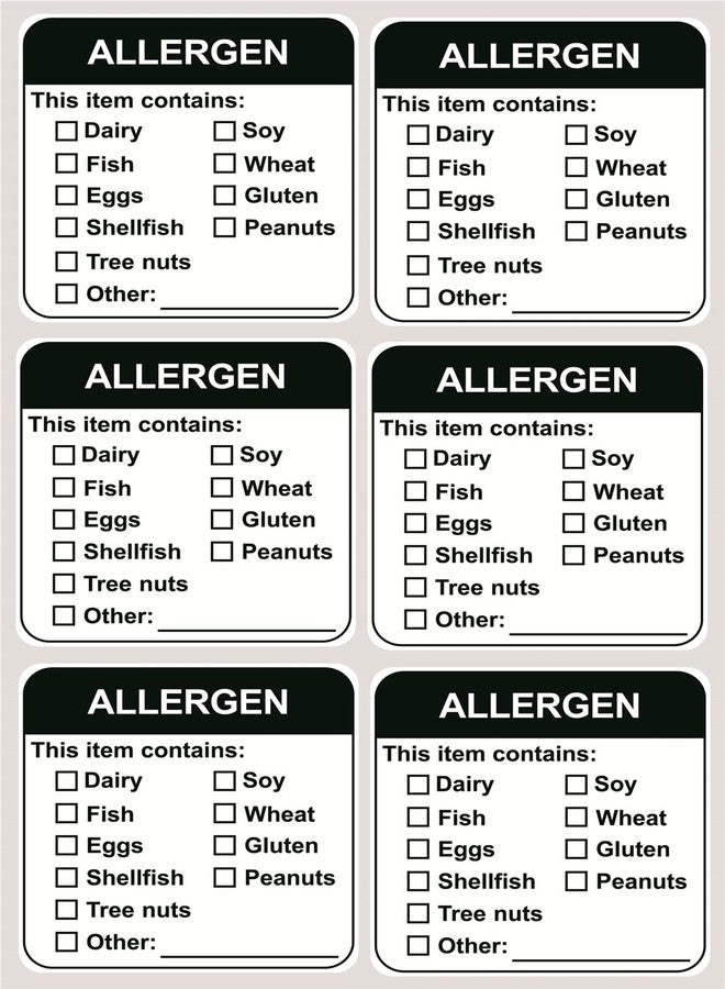 M MeshaKippa Allergen Warning Label Stickers,2inch 300pcs Food Allergy Warning Sticker for Supermarket,Restaurant - Image 3