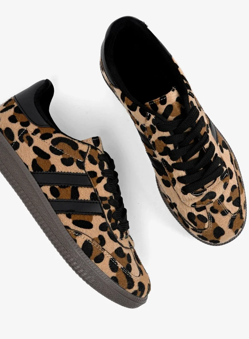Leopard Guaranteed Women's Orthopedic Casual Lace-Up Walking Leopard Patterned Sneaker Sports Shoes