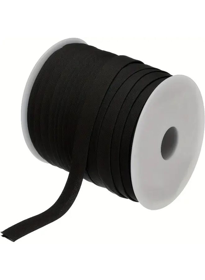 Black Pre Folded 1 2 Inch Polyester Quilt Strap 50m FanChose for Sewing - Image 1