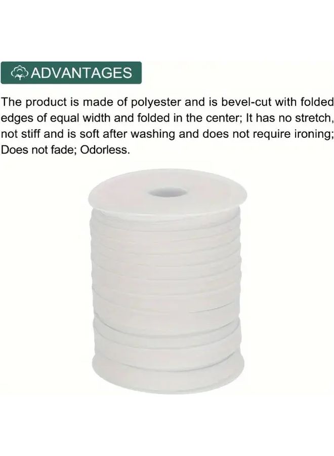 Black Pre Folded 1 2 Inch Polyester Quilt Strap 50m FanChose for Sewing - Image 4