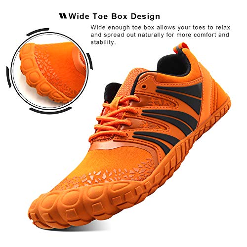 Oranginer Men's Barefoot Running Shoes Minimalist Big Toe Box Zero Drop Shoes for Men Orange Size 11 - Image 3