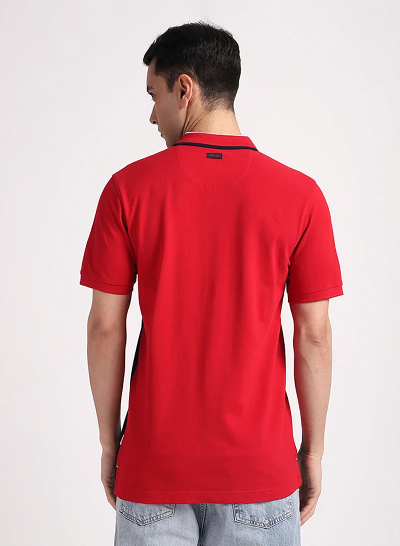 BEVERLY HILLS POLO CLUB Logo Cross Colorblock Polo