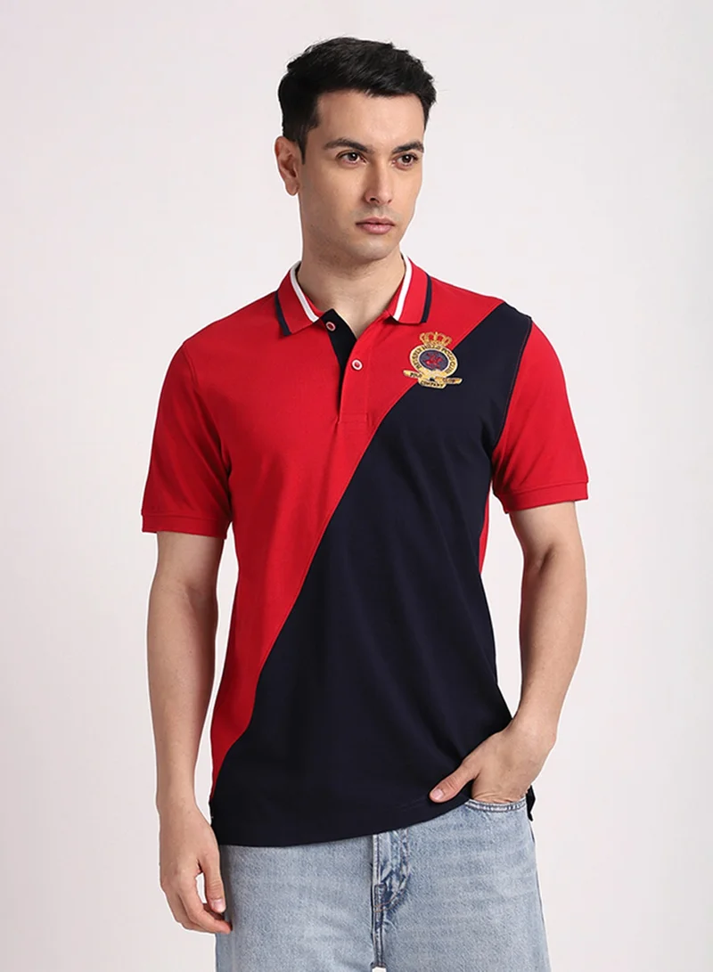 Logo Cross Colorblock Polo