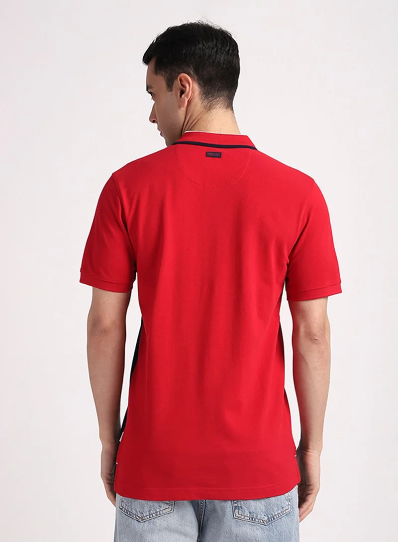 BEVERLY HILLS POLO CLUB Logo Cross Colorblock Polo