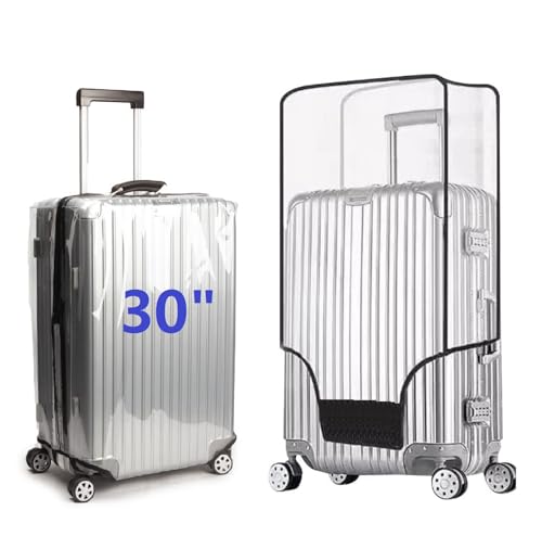 FABULWAY Clear PVC Suitcase Cover Protectors Transparent Luggage Cover Waterproof Wheeled Suitcase Dust Cover Dustproof Travel Luggage Sleeve Protector (30") - Image 1