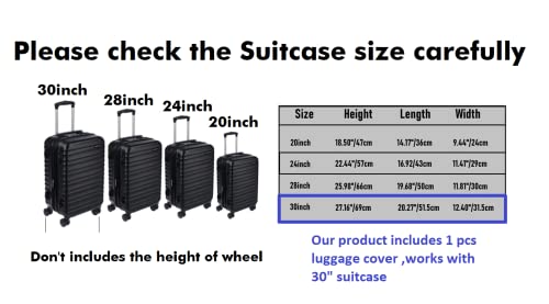 FABULWAY Clear PVC Suitcase Cover Protectors Transparent Luggage Cover Waterproof Wheeled Suitcase Dust Cover Dustproof Travel Luggage Sleeve Protector (30") - Image 5