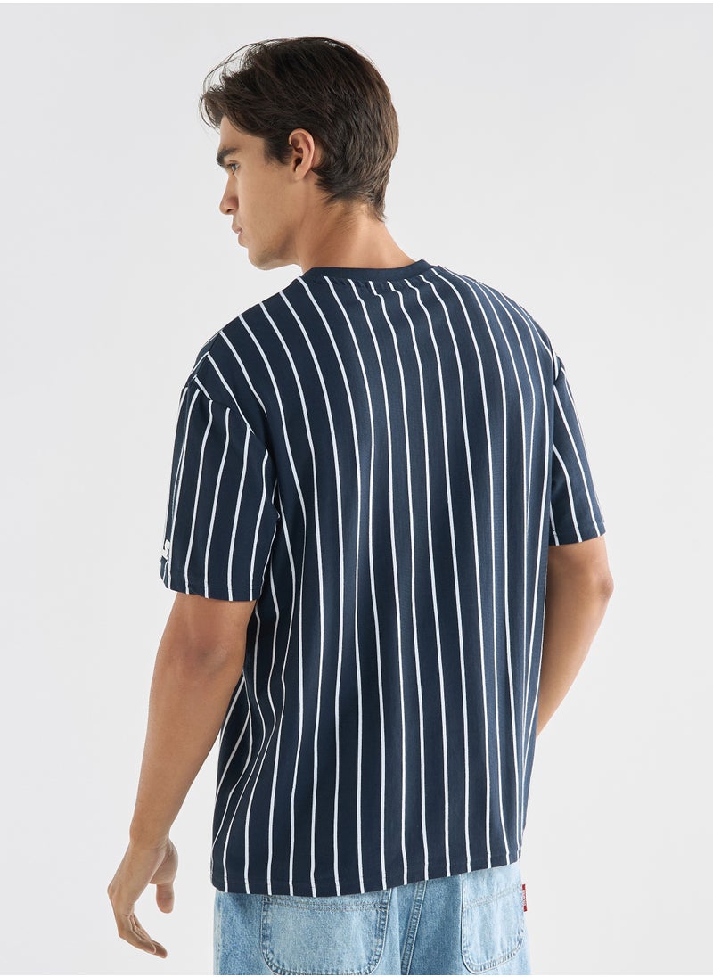 STARTER Starter Striped T-shirt with Crew Neck and Short Sleeves  - Image 2