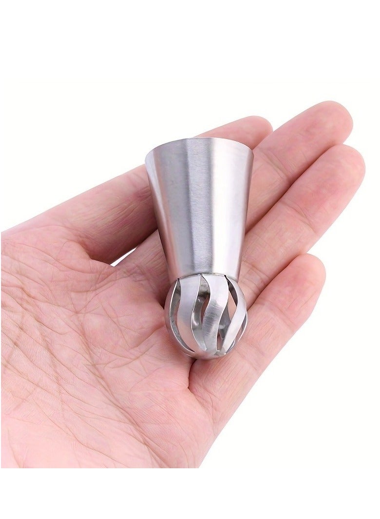 3pcs, Stainless Steel Pastry Tip, Torch Russian Icing Nozzle Tips For Frosting, For Cupcake Cake Decorating, Puff Making, Baking Tools, Kitchen Gadgets, Kitchen Accessories, Home Kitchen Items