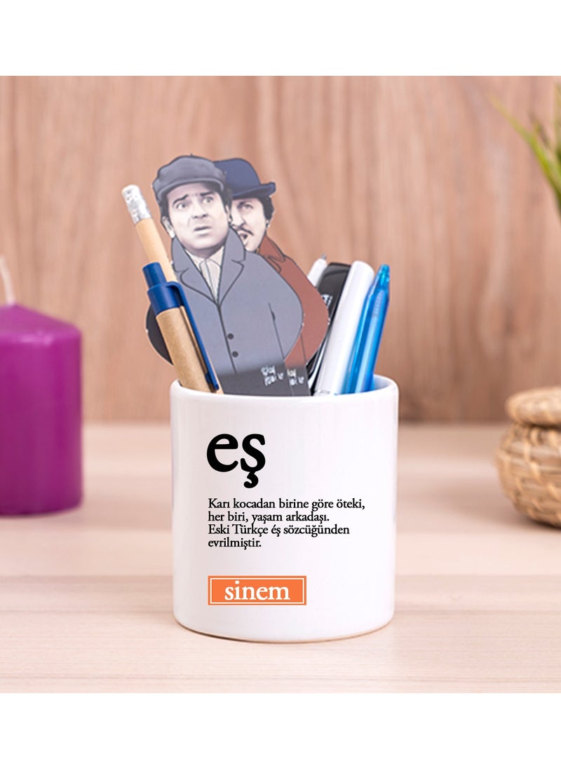 Hediye Dükkanı Gift Shop Personalized Synonym Ceramic Pen Holder 