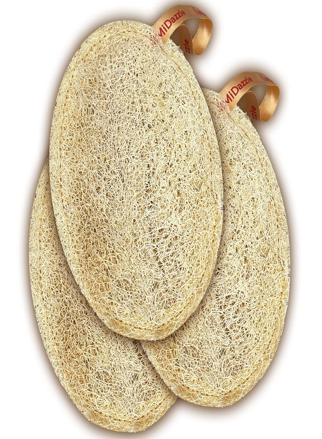 Omidazzle Midazzle 100% Natural Body Scrubber Loofah for Bathing (Oval) (Pack of 3) - Image 1