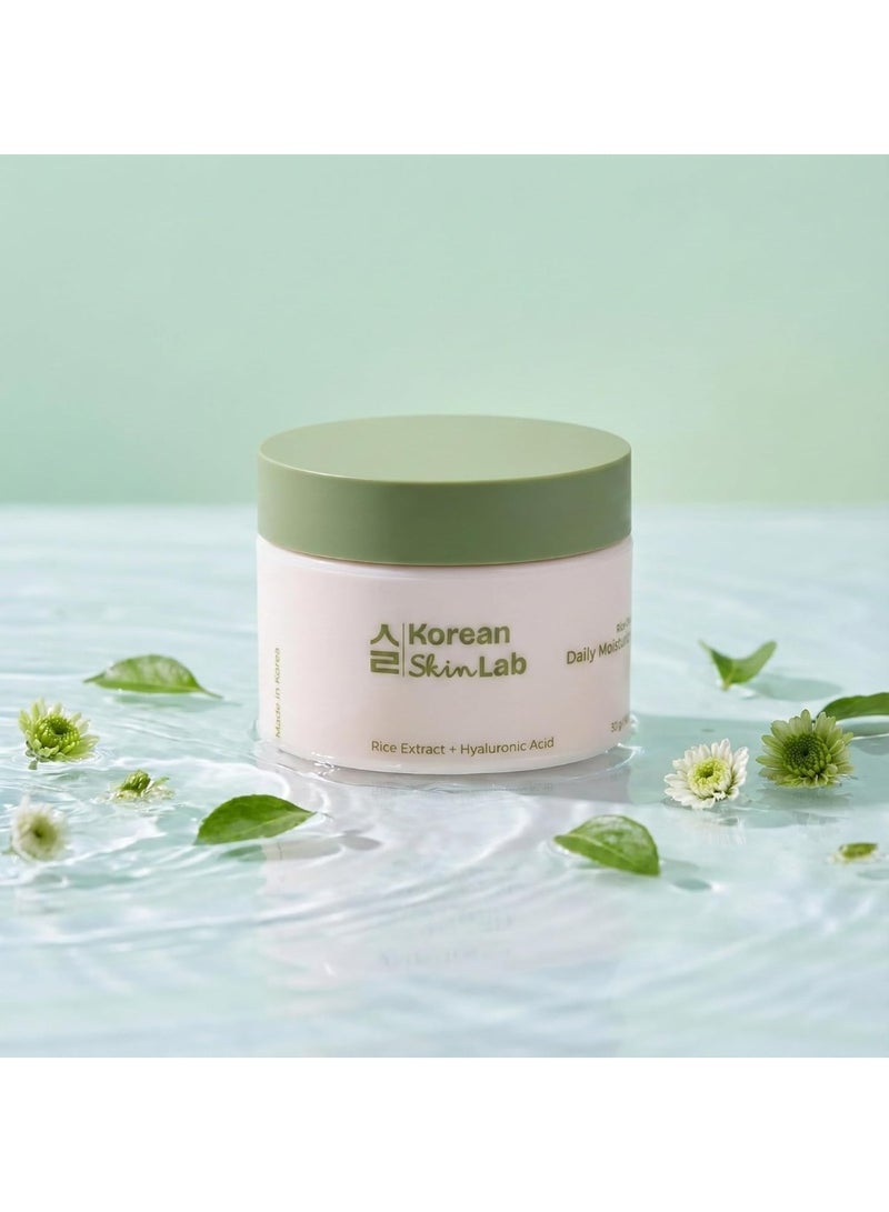 Korean Skin Lab Rice Dew Daily Moisturizer (50ml). Lightweight Facial Cream with Rice Extract & Hyaluronic Acid. Deep Hydration for Glowing Skin Non Greasy, Alcohol Free, Made in Korea - Image 3